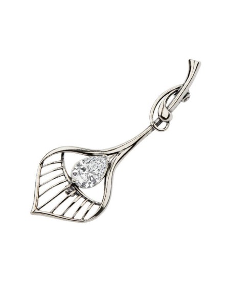 Broszka srebrna z cyrkoniami B 132|Polcaratdesign.pl Biżuteria