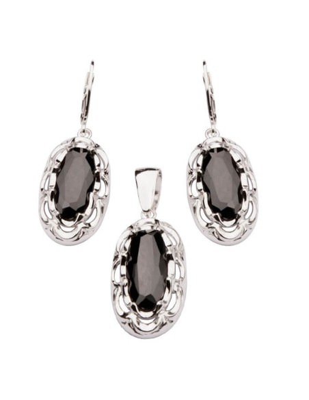 Silver set with zircons KPL 1523 Black