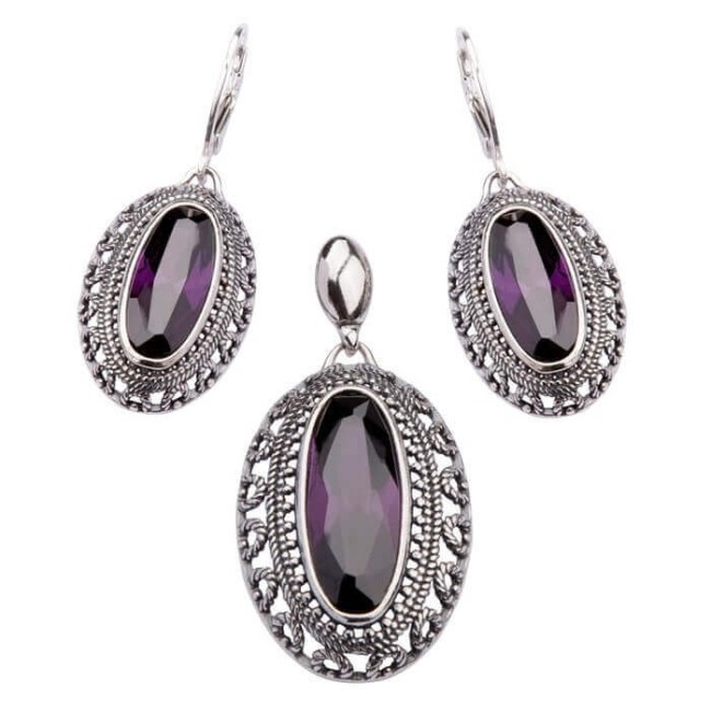 Silver pendant with zircons W 1532