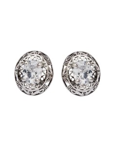 Silver earrings with zircons K3 1569