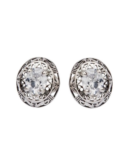 Silver earrings with zircons K3 1569