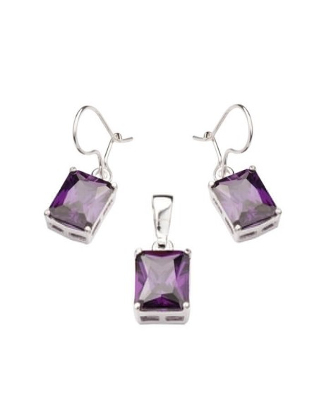 Silver set with zircons KPL 742 Purple