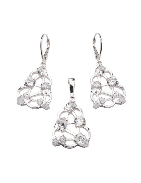 Komplet srebro cyrkonie KPL 885 Biały