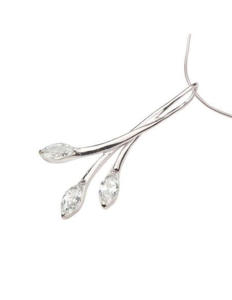 Wisiorek srebro cyrkonie W 908 Biały