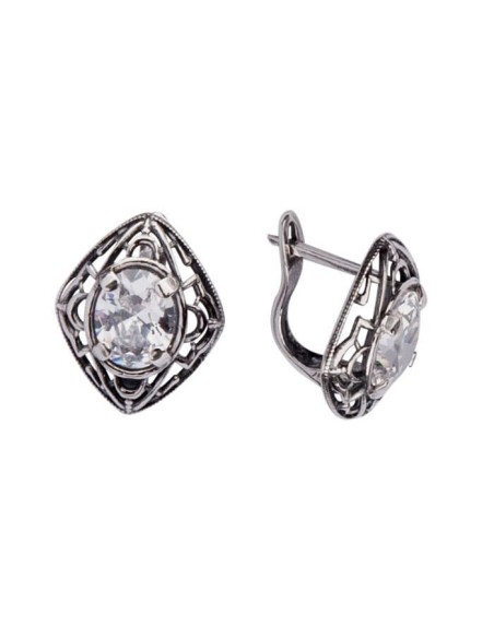 Silver earrings with zircons K 1579