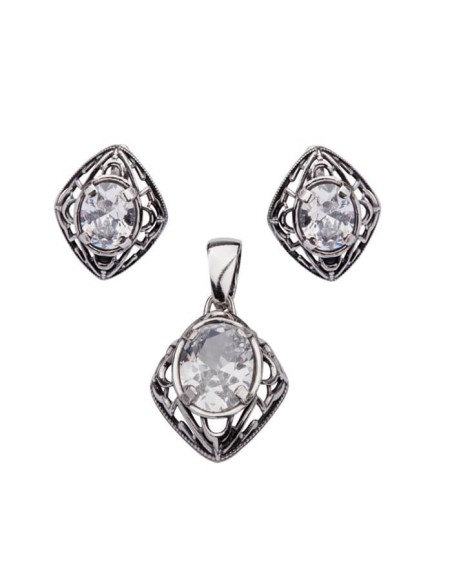 Silver earrings with zircons K 1579
