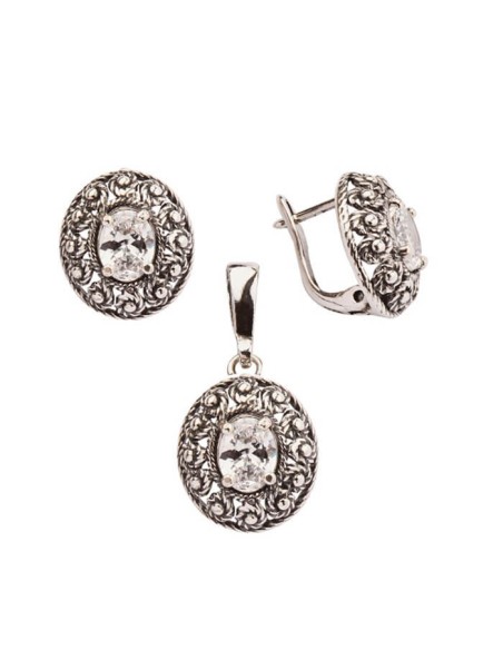 Silver set with zircons KPL 1617