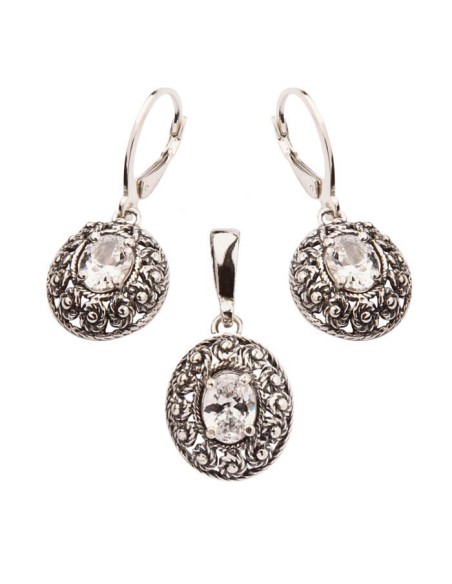 Set silver zircons KPL 1617 W