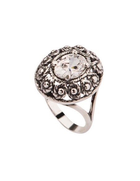 Silver ring decorated with zircon PK 1617