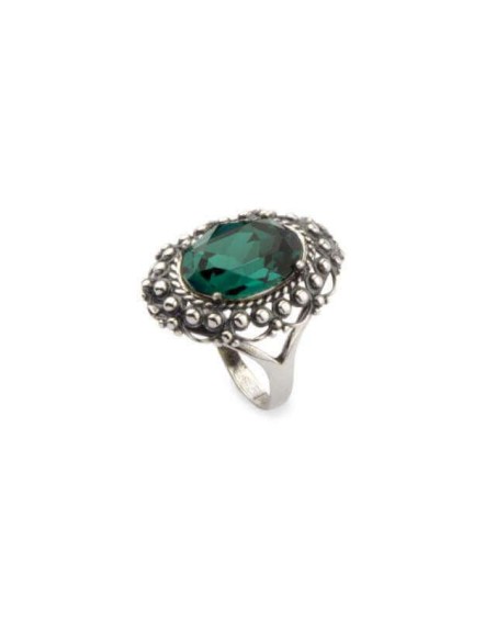 Silver ring with Swarovski crystal Siam Oval PK 1727 Silver ring with Swarovski crystal Siam Oval PK 1727