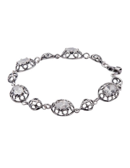 Silver bracelet with zircons L 1551