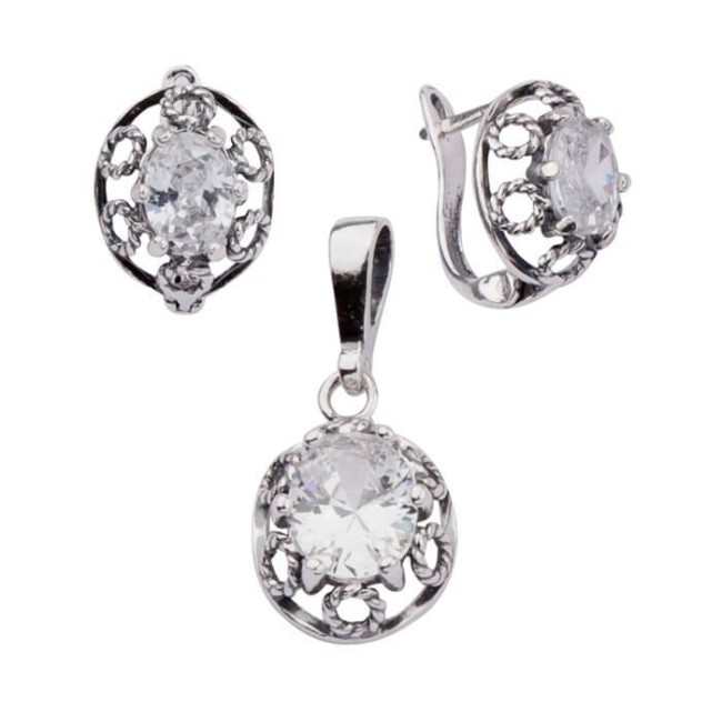 Silver bracelet with zircons L 1551