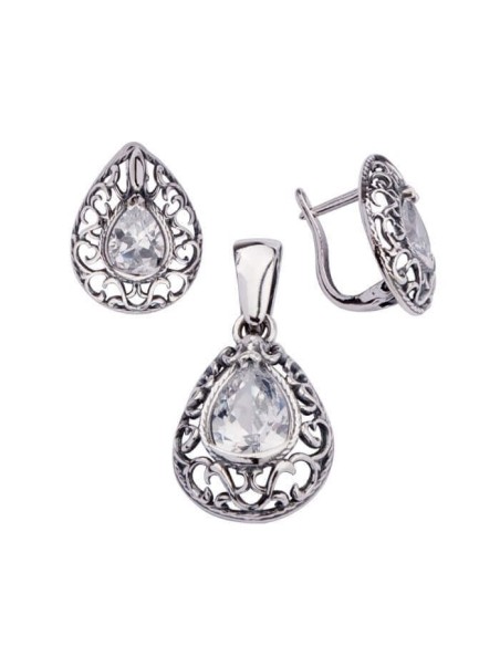 Silver set with zircons KPL 1607