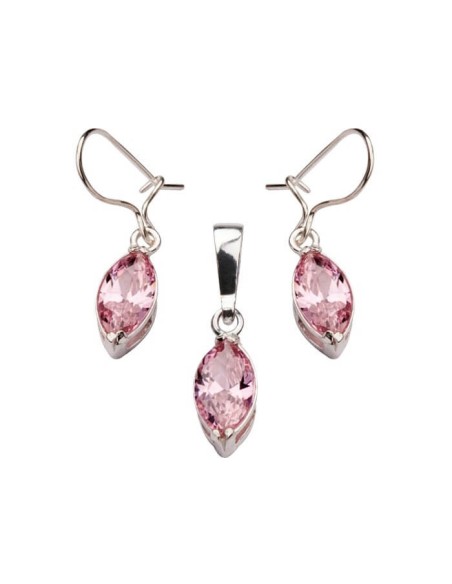 Silver set zircons KPL 744 Pink