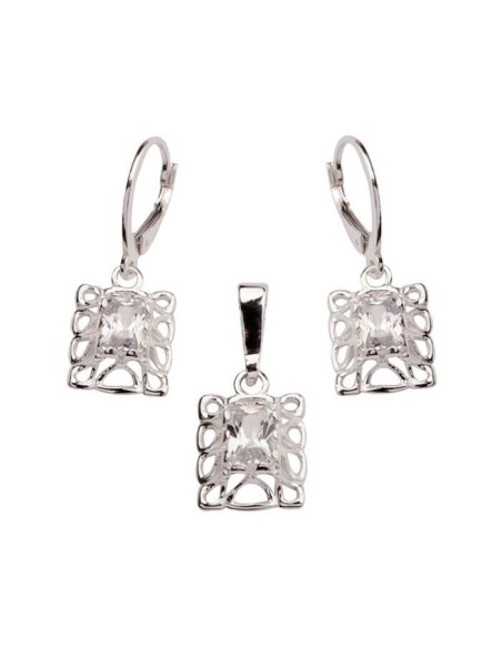 Set silver zircons KPL 1609 White