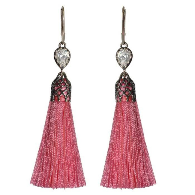 Silver Tail Earrings with Zircons K 1273