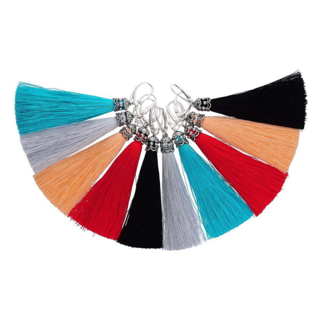 Silver earrings colored tails K 3000