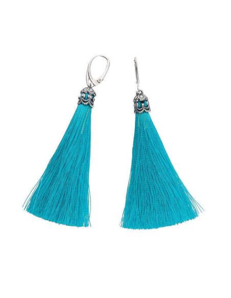 Silver earrings colored tails K 3000