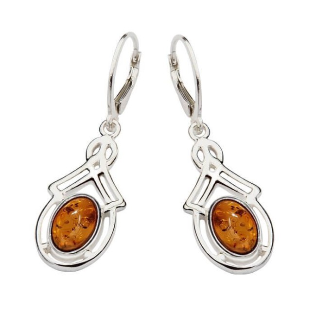Silver set with amber BU 024