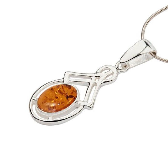 Silver set with amber BU 024