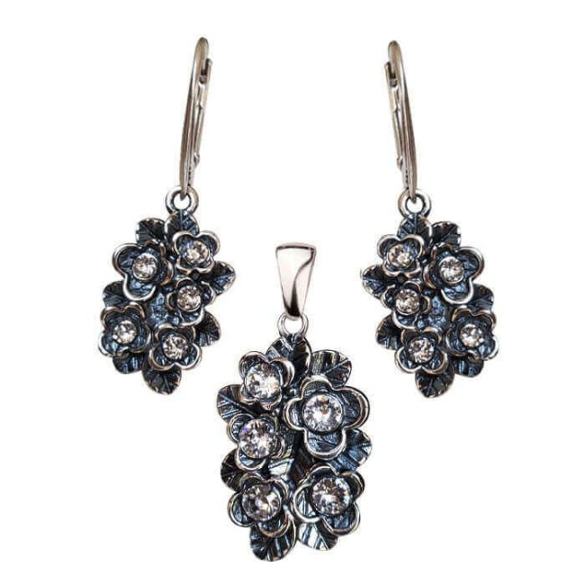 Srebrne oksydowane kolczyki K 2026|Polcaratdesign.pl Biżuteria