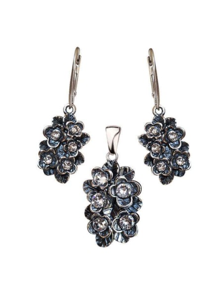 Srebrne oksydowane kolczyki K 2026|Polcaratdesign.pl Biżuteria