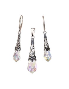 K 2035 Polcarat Design Crystal K 2035 Silver Earrings 2