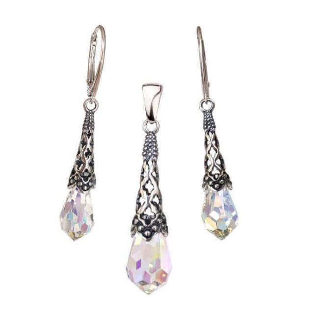 K 2035 Polcarat Design Crystal K 2035 Silver Earrings