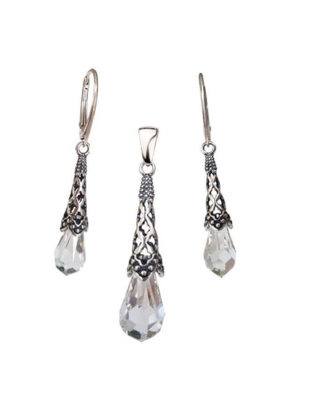 Srebrny wisiorek z kryształem Swarovski W 2035|Polcaratdesign.pl Biżuteria