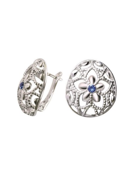 Silver earrings with Swarovski crystals K3 2021