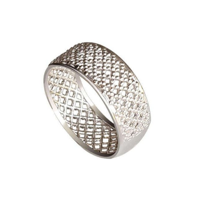 Silver rhodium-plated ring WEDDING RING P 169