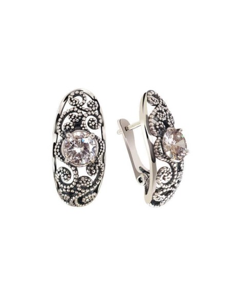 Silver earrings with cubic zirconia K3 2068