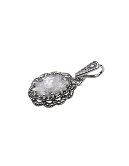 Silver pendant cubic zirconia W 995 White