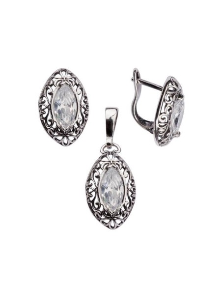 K 1576 Silver Zirconia Earrings