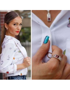 Silver ring with zircons PK 673 2