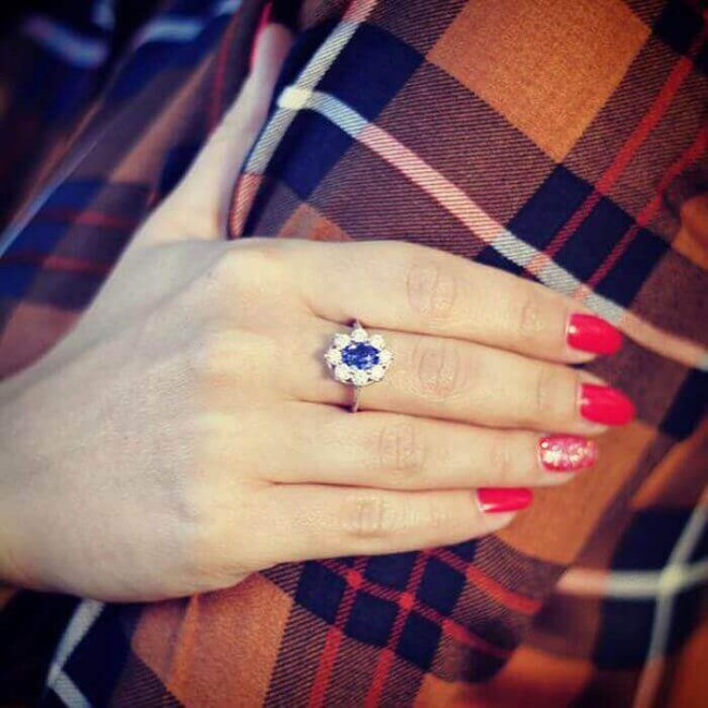 Silver ring decorated with zircons PK 1627