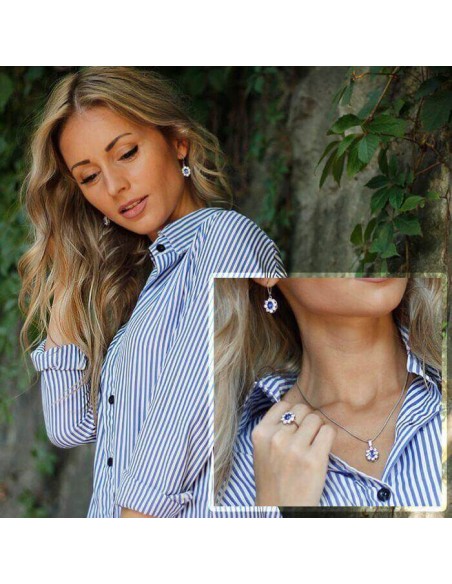 Silver ring decorated with zircons PK 1627