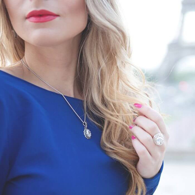 Srebrny wisiorek cyrkonia W 995|Polcaratdesign.pl Biżuteria