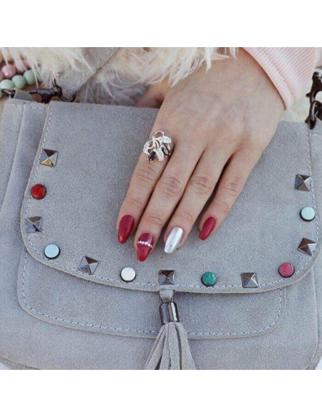 Silver ring with zircons PK 1635