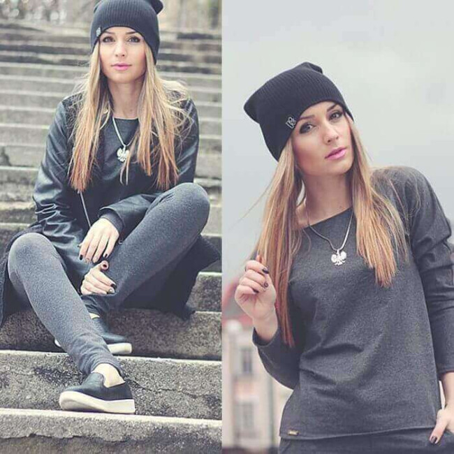 Oxidized silver pendant Eagle medium W2 1656