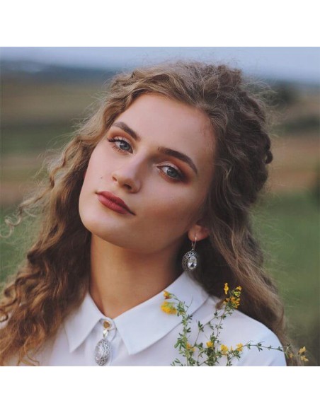 Kolczyki srebrne oksydowane z cyrkonią K 1777|Polcaratdesign.pl Biżuteria