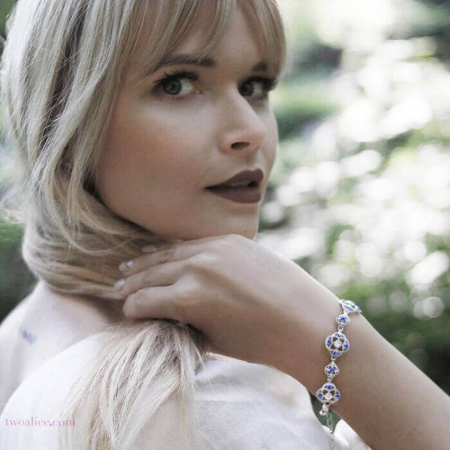 Srebrny pierścionek z białą cyrkonią i kryształami Swarovski PK 1878|Polcaratdesign.pl Biżuteria