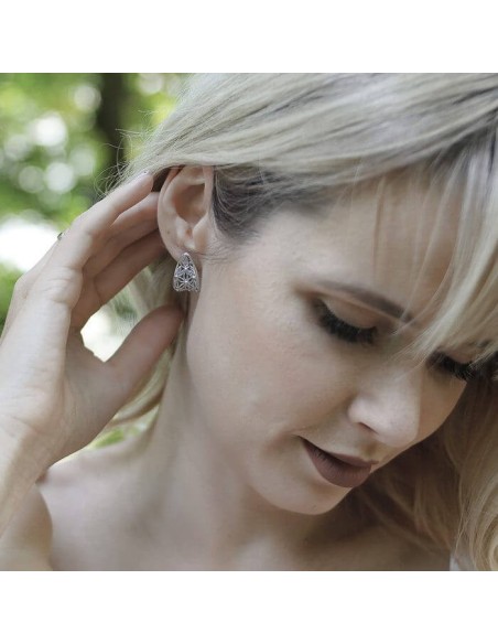 Silver oxidized earrings K3 1890