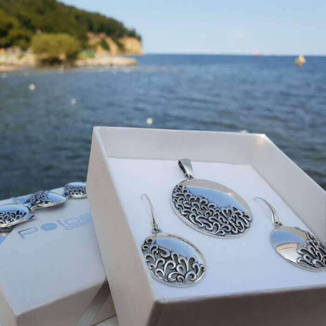 Silver oxidized earrings K 1953