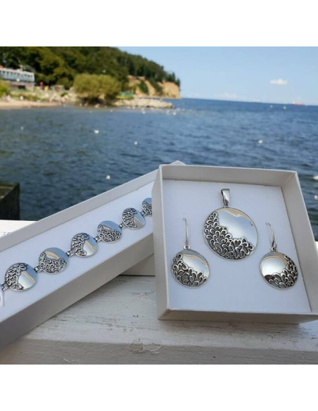 Silver oxidized bracelet L 1953