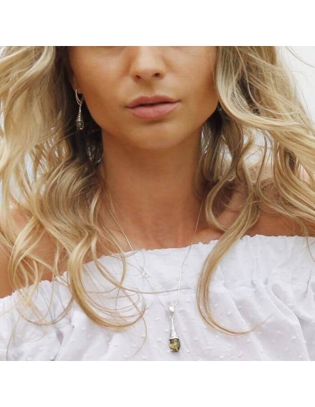 Srebrna bransoletka z zielonym bursztynem L 1970 bursztyn|Polcaratdesign.pl Biżuteria