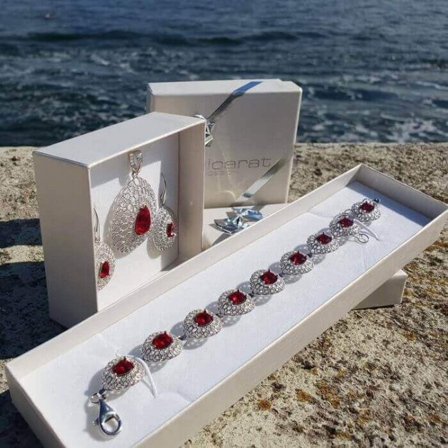 Srebrny rodowany pierścionek z kryształem Swarovski PK 2025|Polcaratdesign.pl Biżuteria