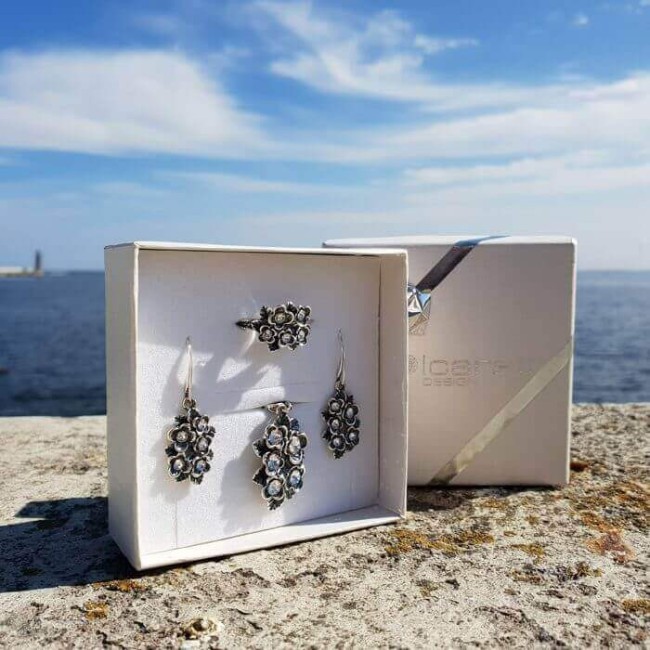 Srebrne oksydowane kolczyki K 2026|Polcaratdesign.pl Biżuteria