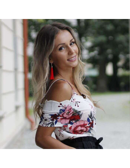 Silver earrings colored tails K 3000