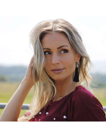 Silver earrings colored tails K 3000